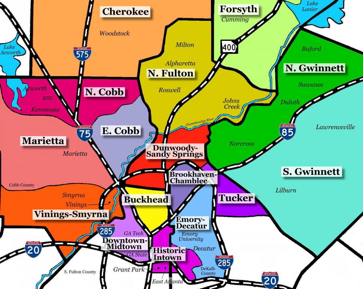 karta u Atlanti predgrađa