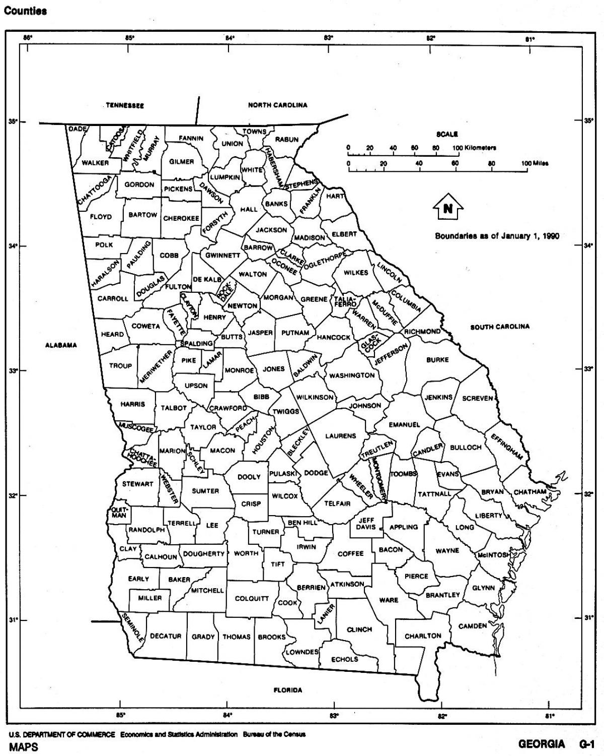 Georgia state mapu
