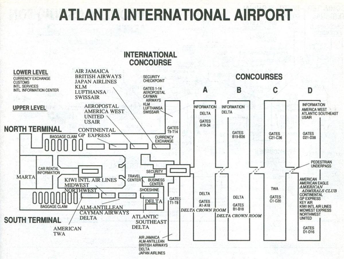 Atlanti aerodrom terminal s mapom