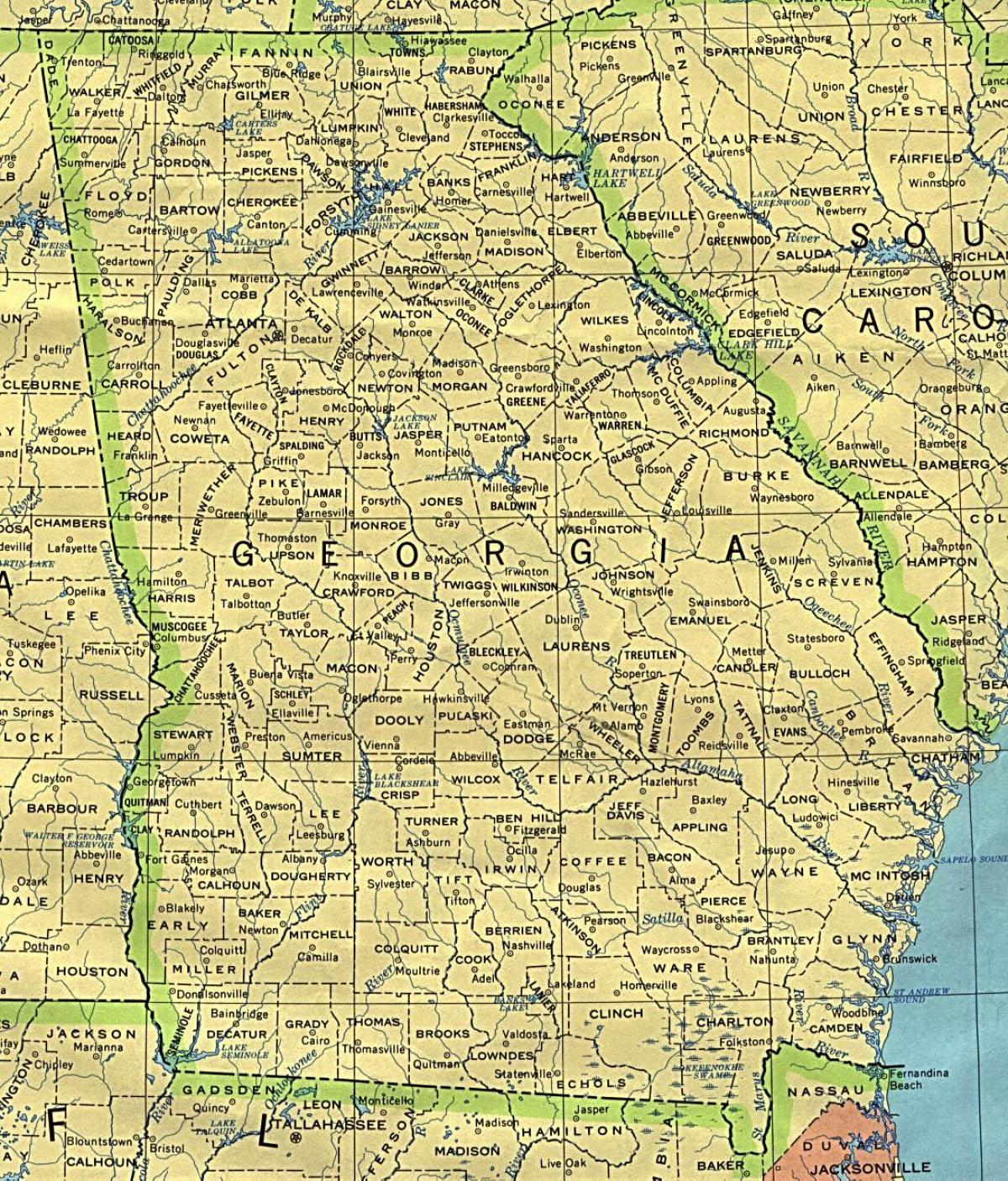 mapa Georgia gradova