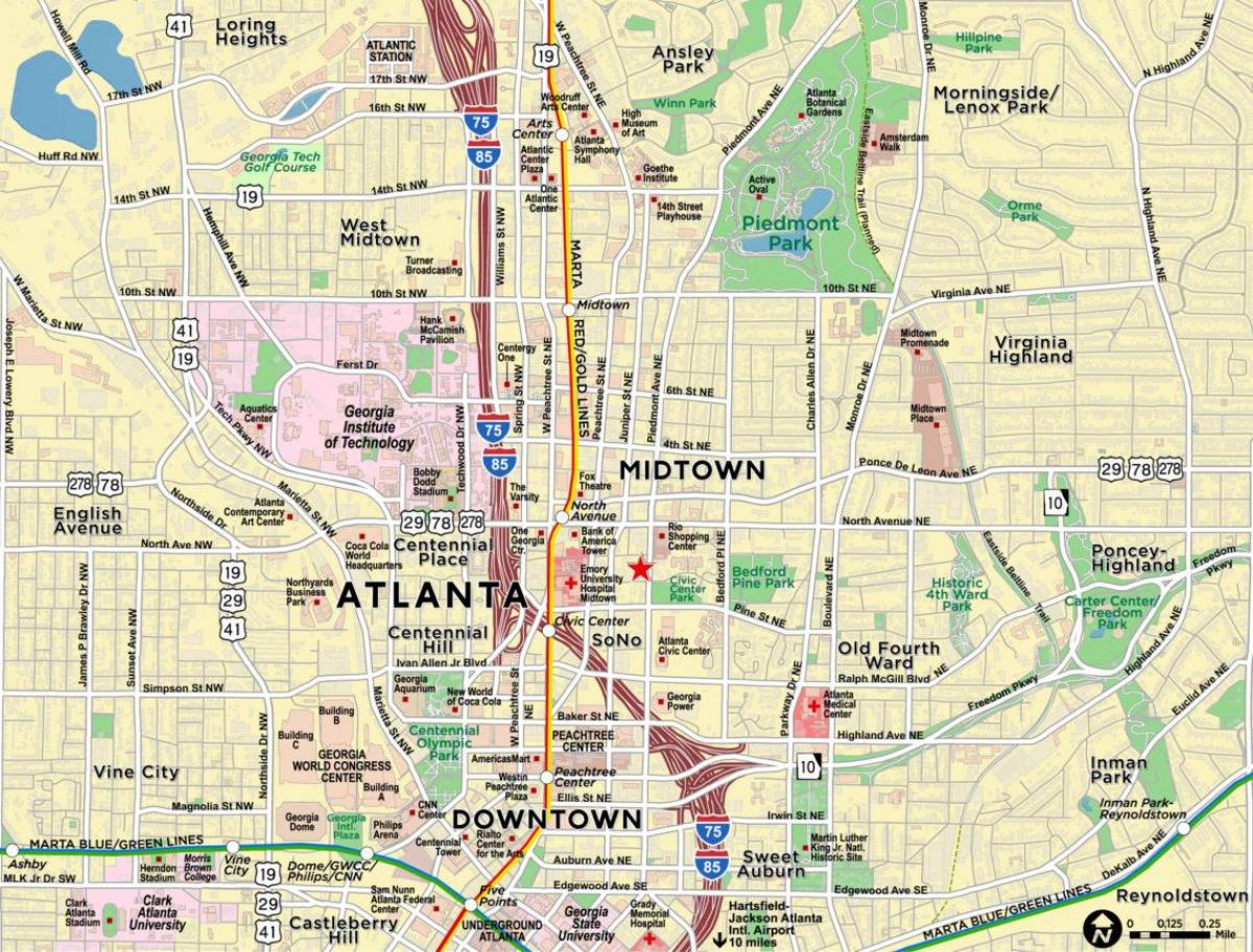 karta u centru Atlanti